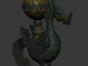 bronze decoration - dragon statue 3D Model