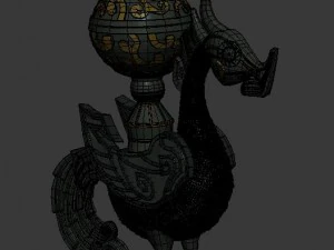 bronze decoration - dragon statue 3D Model