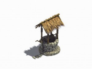 sun bell - stone lamp - well 3D Model