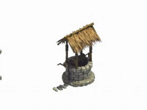sun bell - stone lamp - well 3D Model