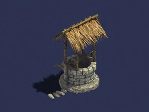 sun bell - stone lamp - well 3D Model