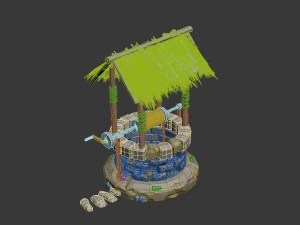 sun bell - stone lamp - well 3D Model