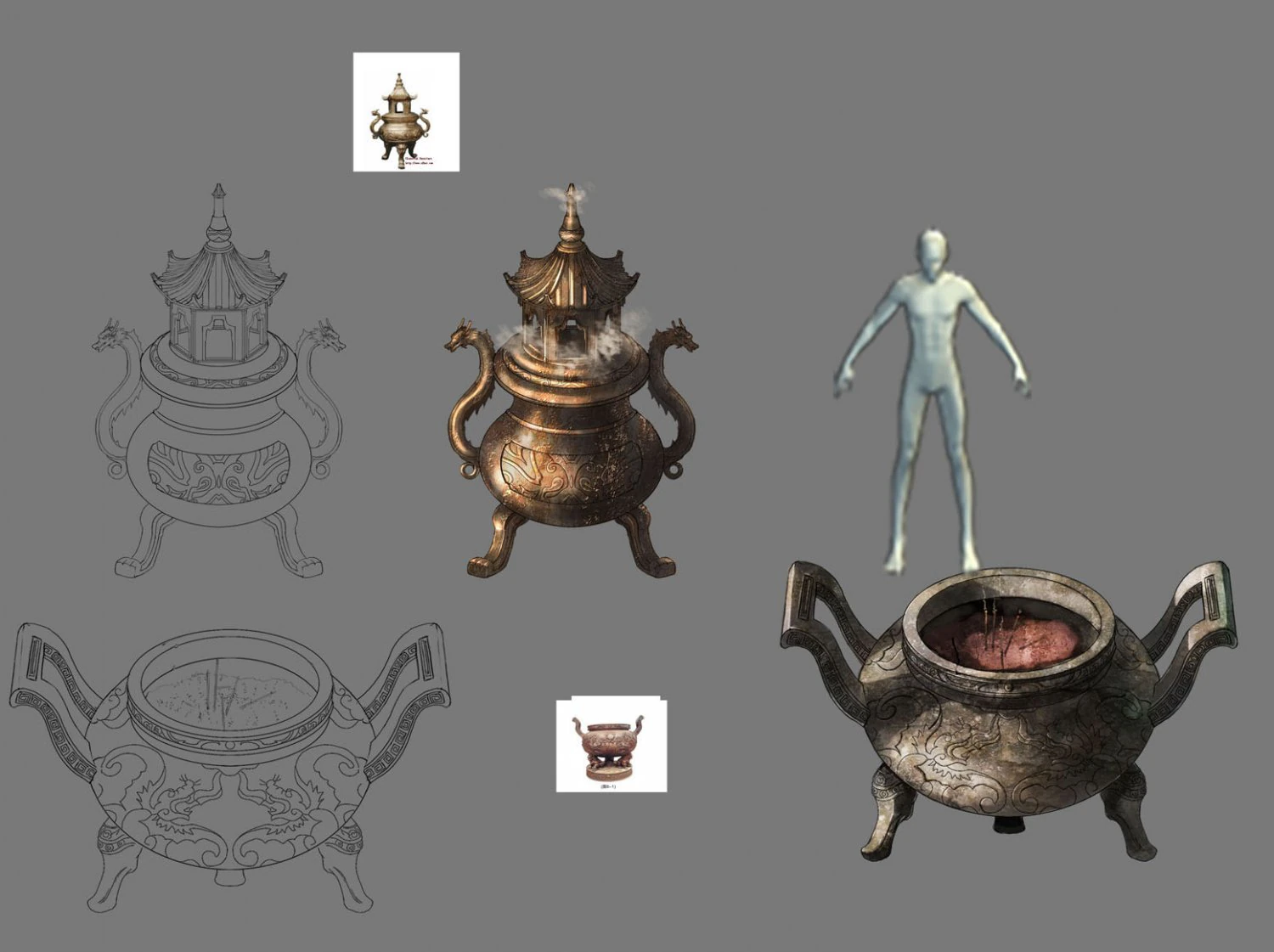 incense burner 02 3D Model .c4d .max .obj .3ds .fbx .stl .blend 