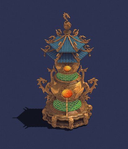 pharmacy - lian dan furnace 02 3D-Modell .c4d .max .obj .3ds .fbx .stl .blend 