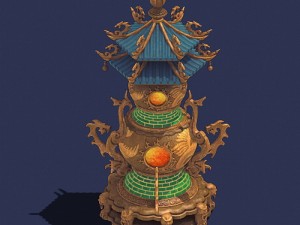 pharmacy - lian dan furnace 02 Model 3D
