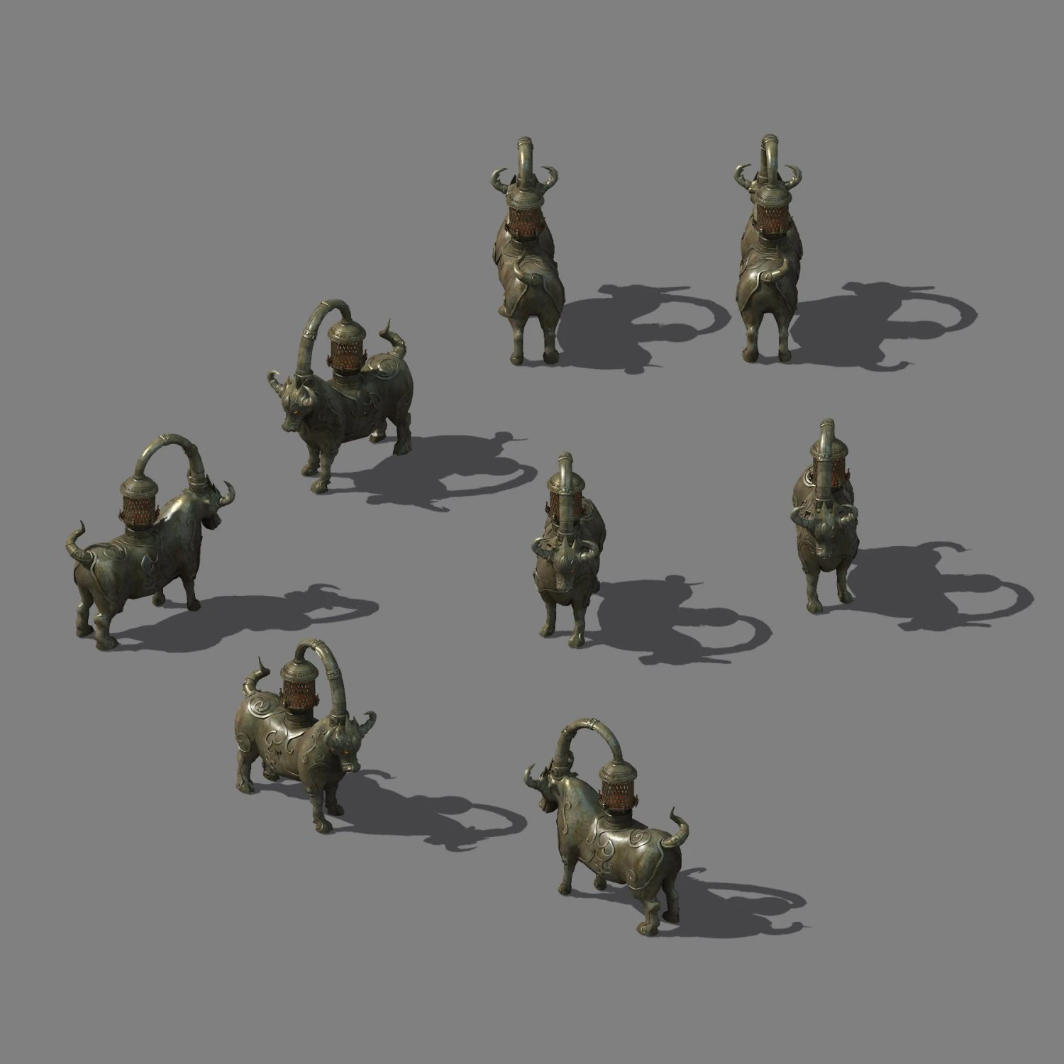 war camp - bronze sculpture 3D Model .c4d .max .obj .3ds .fbx .stl .blend