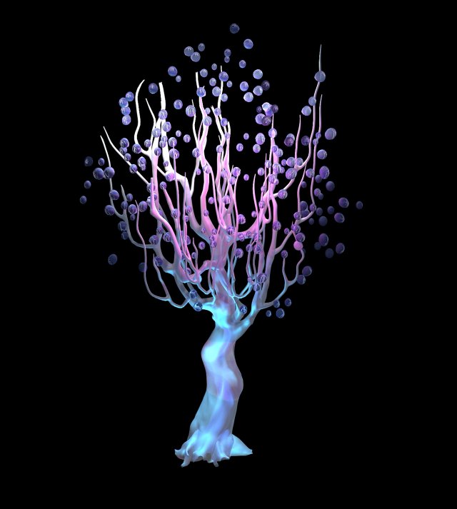 ice and snow - strange tree 3D Модель .c4d .max .obj .3ds .fbx .stl .blend 