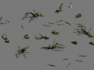 fell to the ground to rotten trees 3D Model