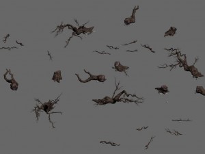 fell to the ground to rotten trees 3D मॉडल