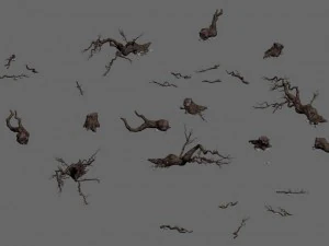 fell to the ground to rotten trees 3D Model