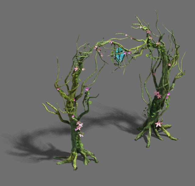 wizard forest - tree door - tree light 3D Model .c4d .max .obj .3ds .fbx .stl .blend 