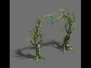 floresta do mago - porta da &aacute;rvore - luz da &aacute;rvore Modelo 3D