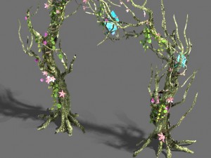 wizard forest - tree door - tree light 3D Model