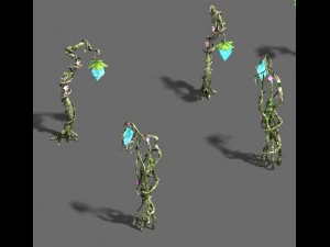 wizard forest - tree door - tree light 3D Model
