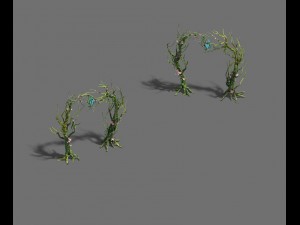 wizard forest - tree door - tree light 3D Model