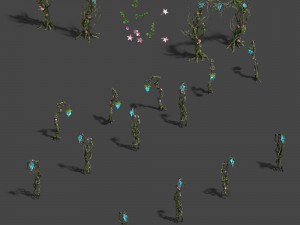 wizard forest - tree door - tree light 3D Model