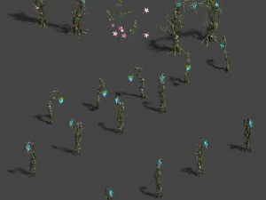 wizard forest - tree door - tree light 3D Model