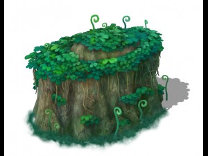 cartoon version - spore forest terrain Modèle 3D