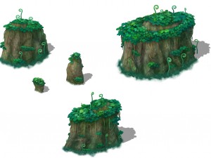 cartoon version - spore forest terrain Modèle 3D