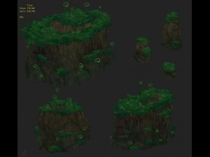 cartoon version - spore forest terrain 3D Model