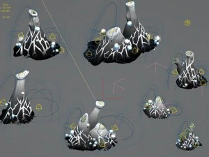cartoon edition - surface earth fountain 01 3D Model