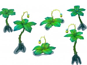 cartoon version - hanging hanging flowers 3D Model
