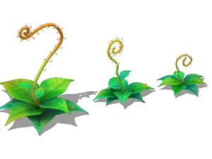 cartoon version - moving tentacles grass 3D Model