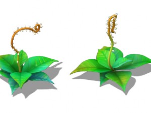 cartoon version - moving tentacles grass Modèle 3D