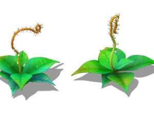 cartoon version - moving tentacles grass 3D Model