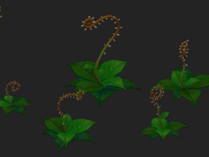 cartoon version - moving tentacles grass Modèle 3D