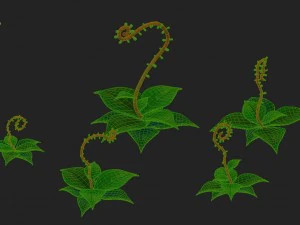 cartoon version - moving tentacles grass 3D Model
