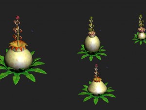 cartoon version - flower belly flower Model 3D