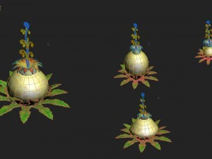 cartoon version - flower belly flower 3D Model