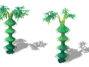 cartoon edition - flower bamboo forest 3D Model