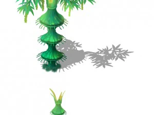 cartoon edition - flower bamboo forest 3D Model