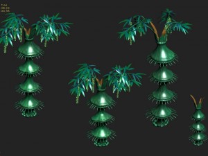 cartoon edition - flower bamboo forest Modèle 3D