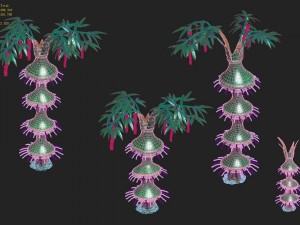 cartoon edition - flower bamboo forest Modèle 3D