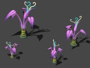 cartoon version - abstinence purple Model 3D
