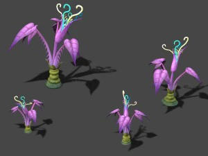 cartoon version - abstinence purple 3D Model