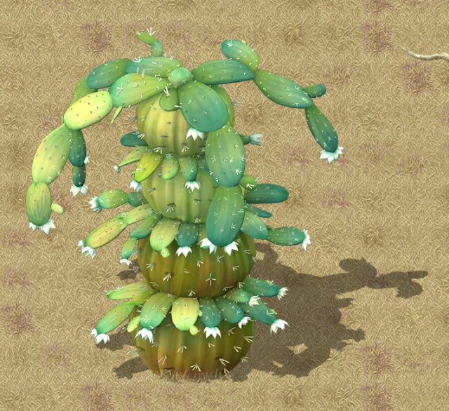 cartoon version - blue dam mother cactus 3D मॉडल .c4d .max .obj .3ds .fbx .stl .blend