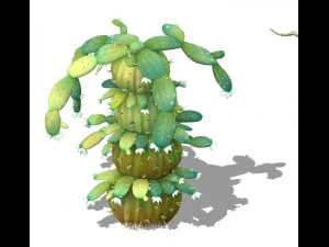 cartoon version - blue dam mother cactus 3D Model