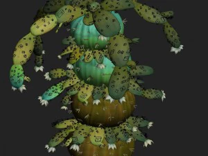 cartoon version - blue dam mother cactus 3D Model
