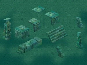 만화 버전 - 마야 유적 3D 모델