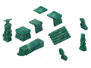 cartoon version - maya ruins 3D 模型