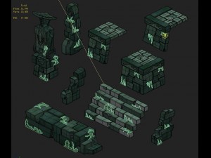 cartoon version - maya ruins 3D 模型