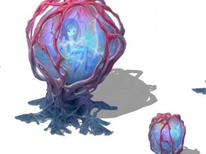 cartoon version - banshee fetus demon tree 01 3D-Modell