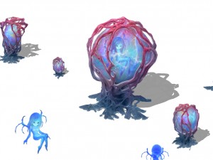 cartoon version - banshee fetus demon tree 01 3D-Modell