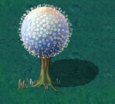 cartoon version - pompon spores Model 3D .c4d .max .obj .3ds .fbx .stl .blend