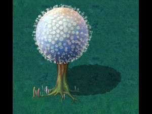 cartoon version - pompon spores 3D Model
