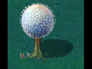 cartoon version - pompon spores 3D Model